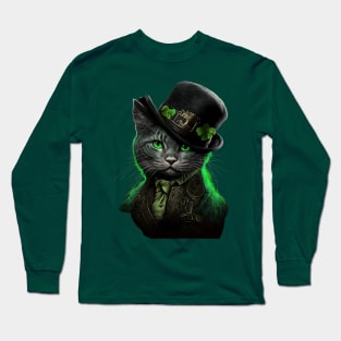 St Patricks Day Cat My Lucky Charm Kitty Kitten Cats Long Sleeve T-Shirt